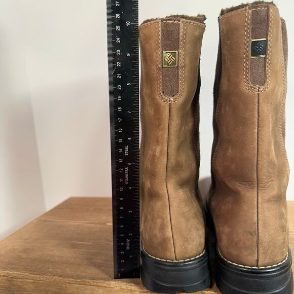 Columbia Shirebrook LeatherWaterproof Winter Boots Womens 8.5 Fleece Omni Grip - Picture 11 of 14